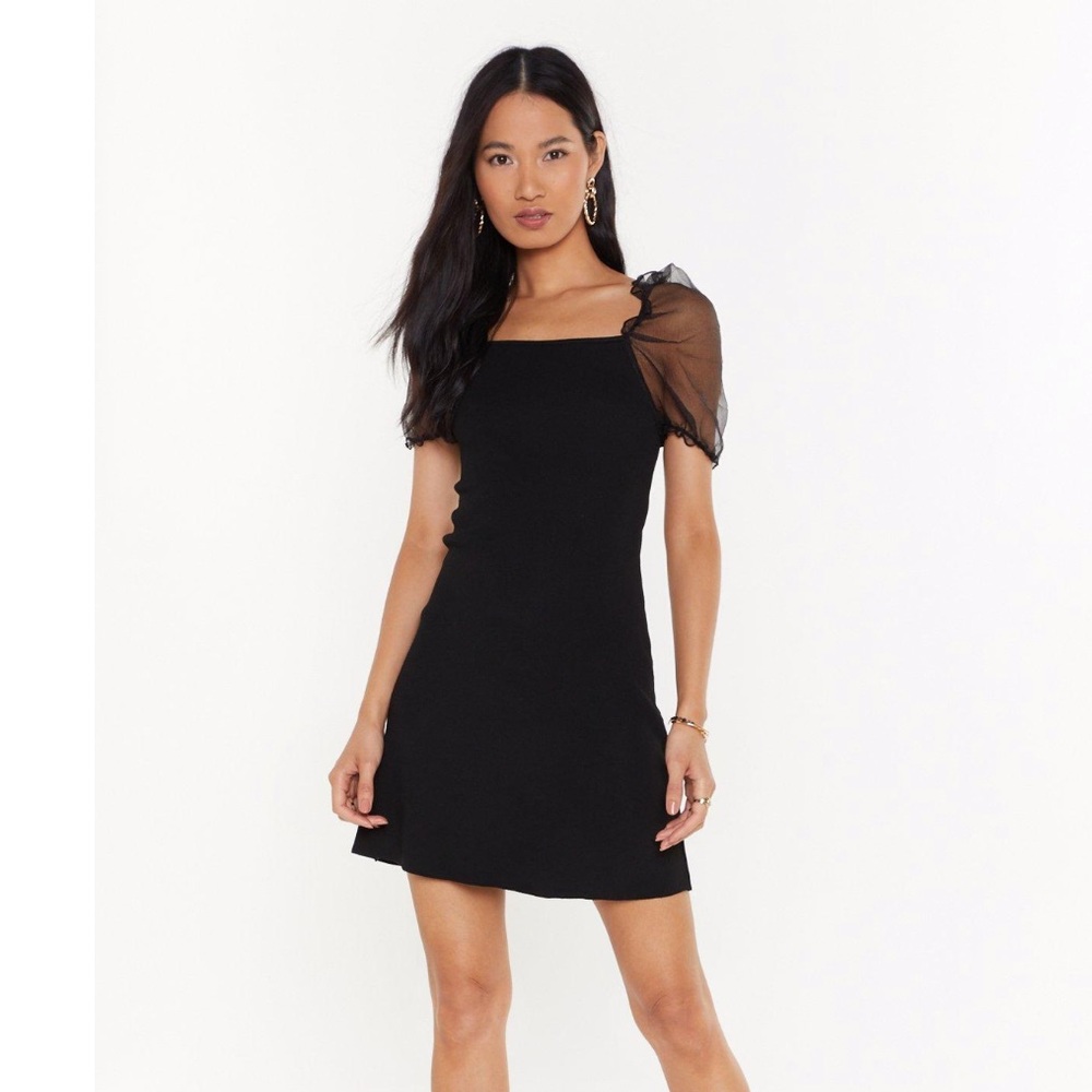 Sheer Me Out Square Neck Mini Dress